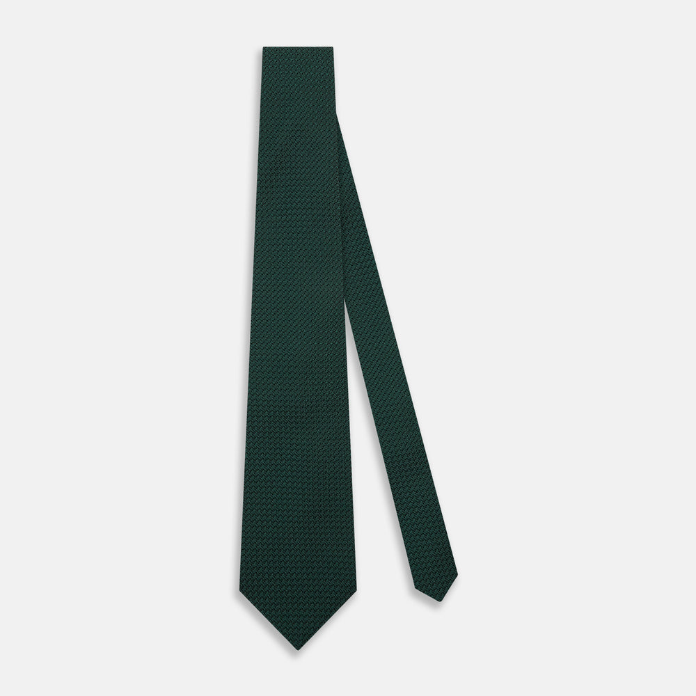 Dark Green Grenadine Silk Tie
