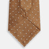 View 3 of product Camel and White Small Spot Herringbone Silk Tie