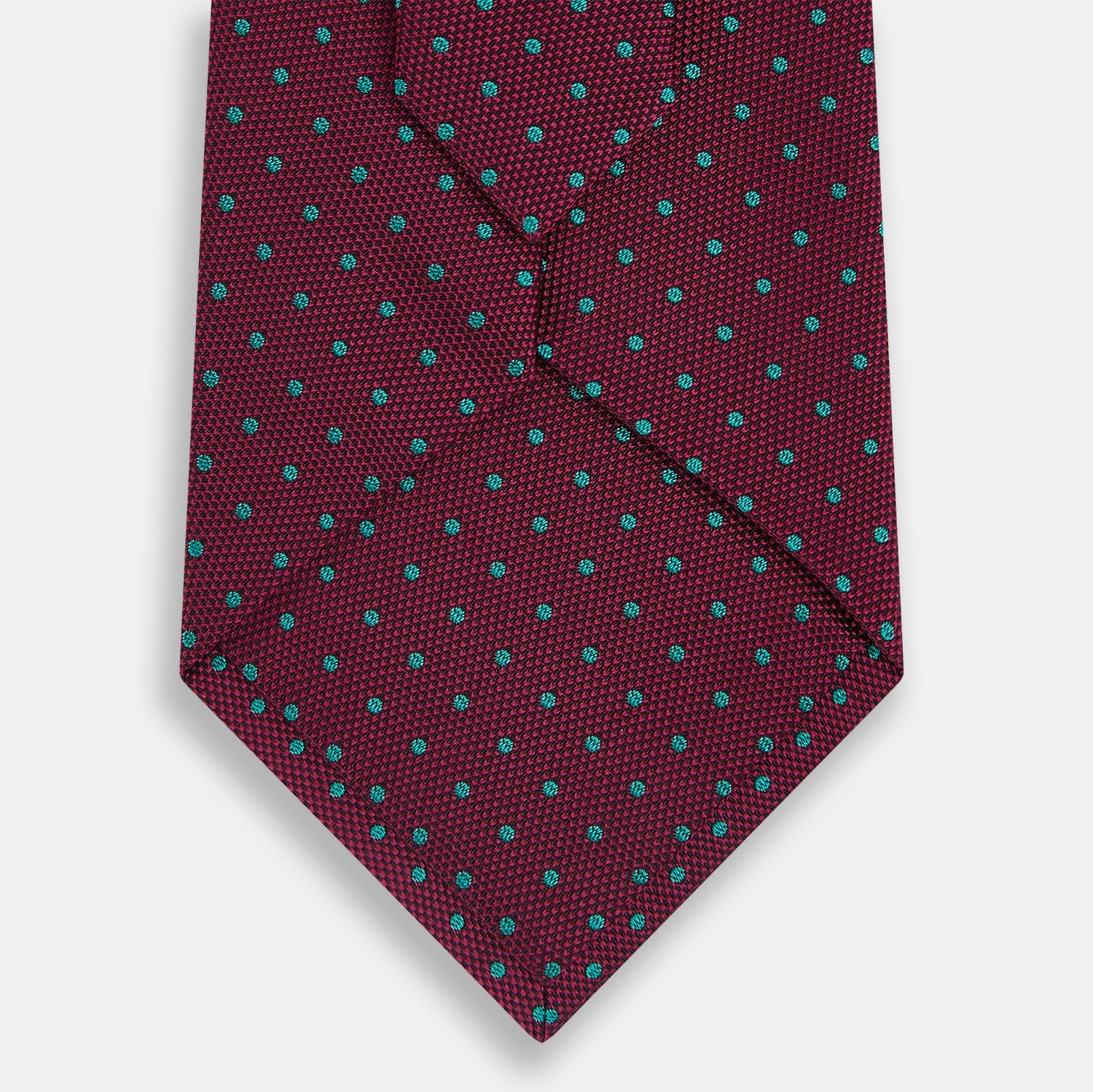 View 3 of product Green and Magenta Micro Dot Silk Tie