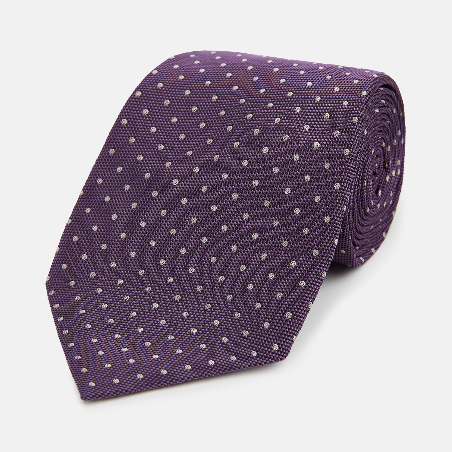 View 1 of product Lilac and Purple Micro Dot Silk Tie