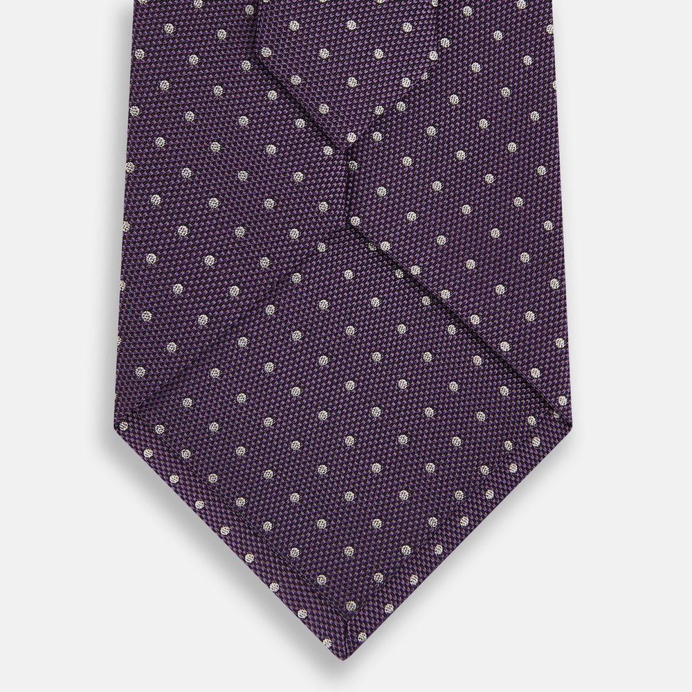 Lilac and Purple Micro Dot Silk Tie