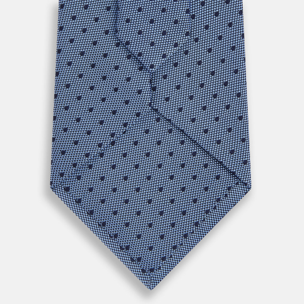 Navy and Blue Micro Dot Silk Tie