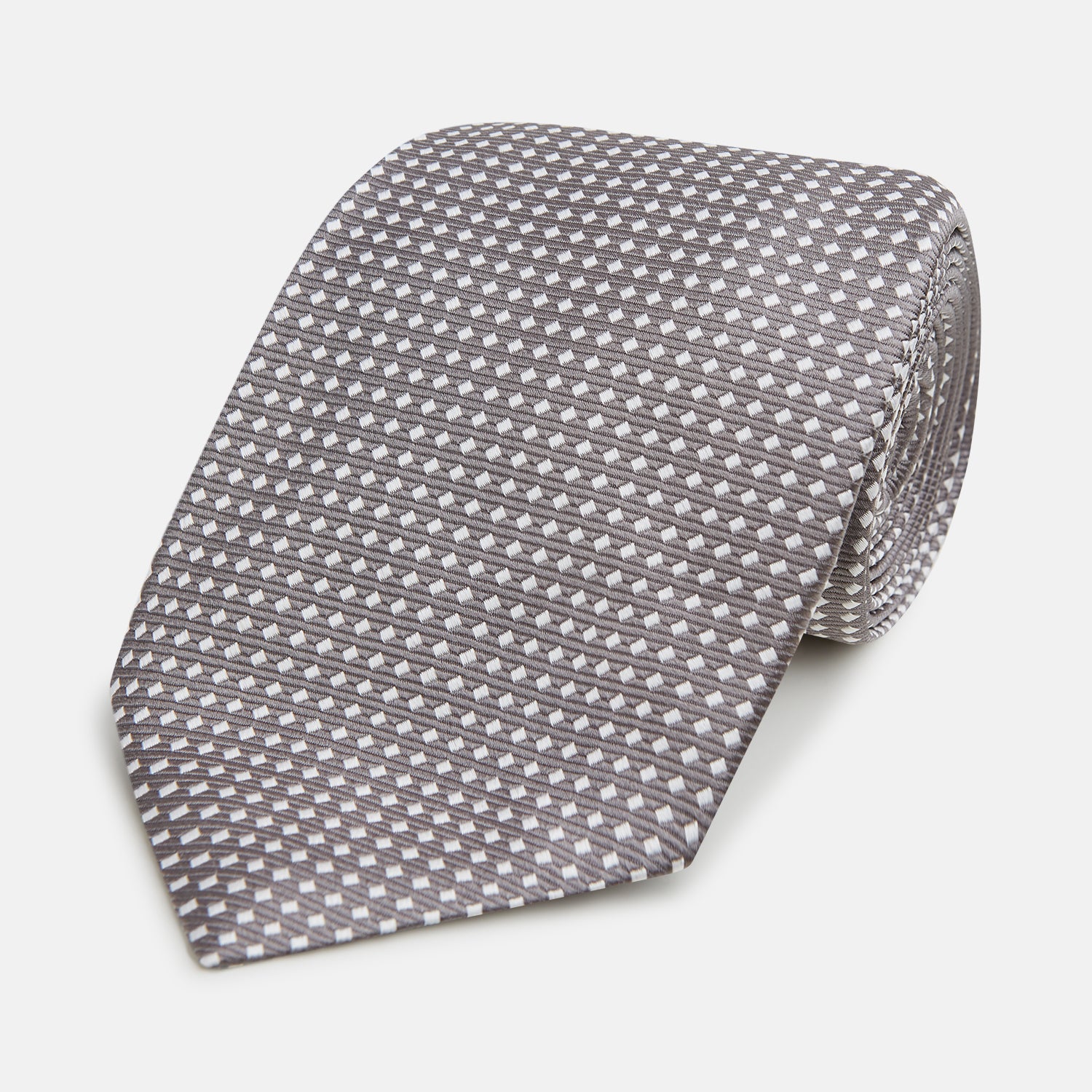 View 1 of product Grey and White Diamond Silk Tie