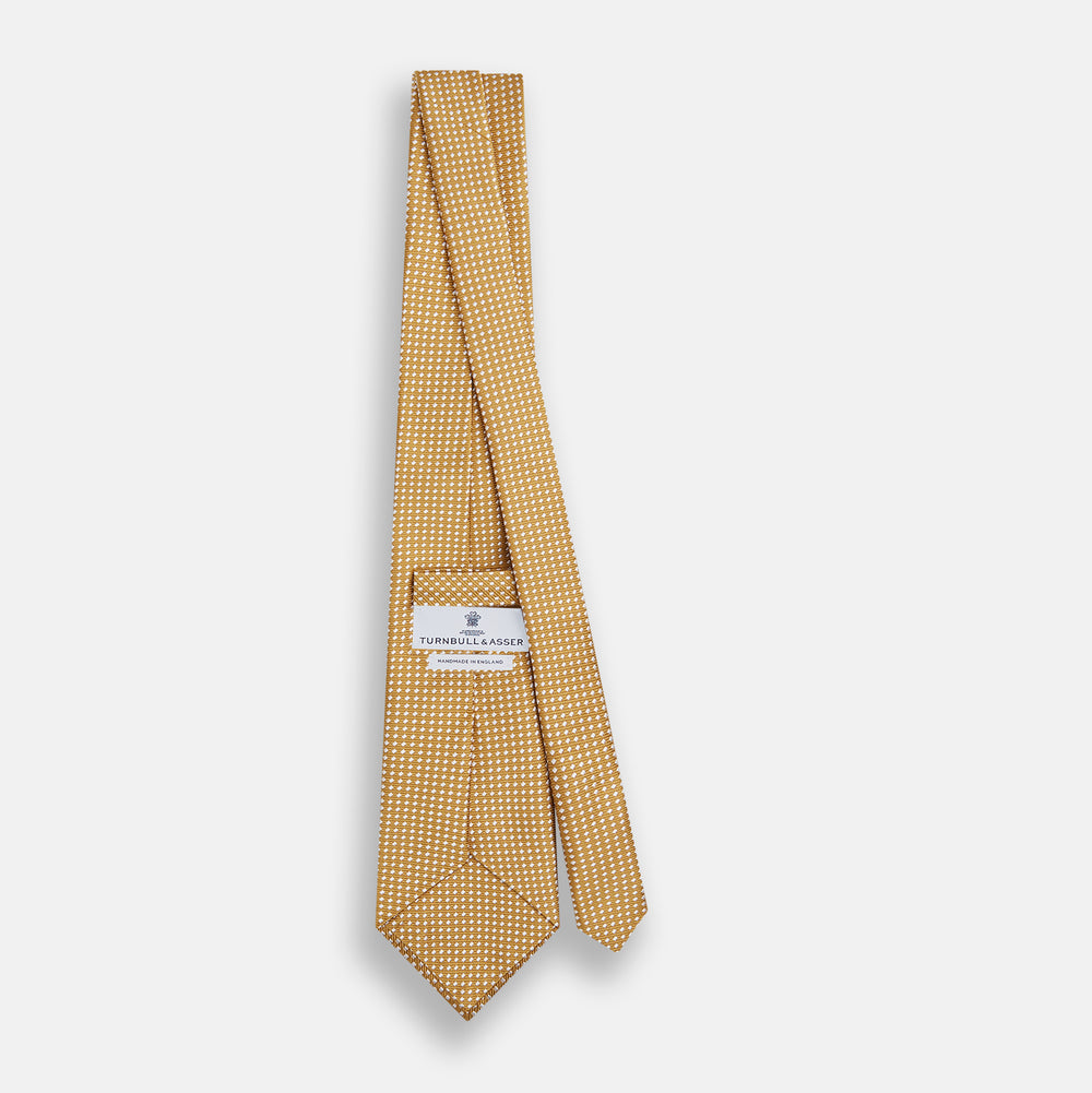 Light Brown and White Diamond Silk Tie