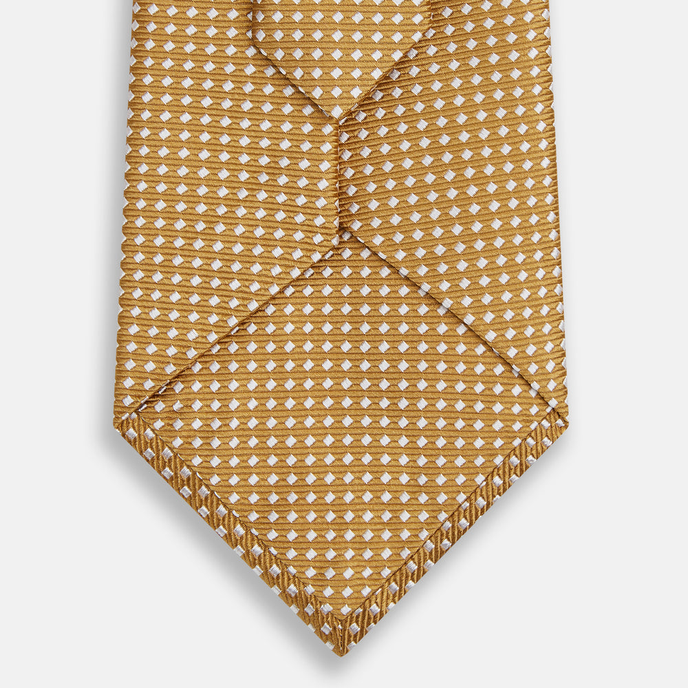 Light Brown and White Diamond Silk Tie