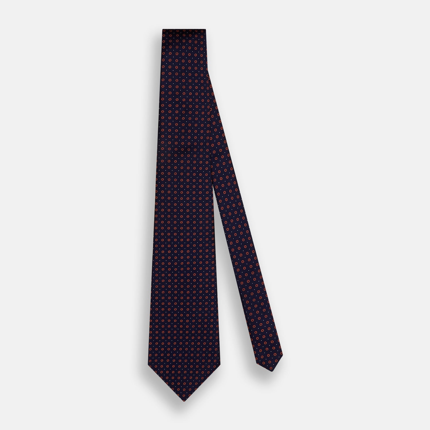 View 2 of product Navy and Orange Circle Silk Tie