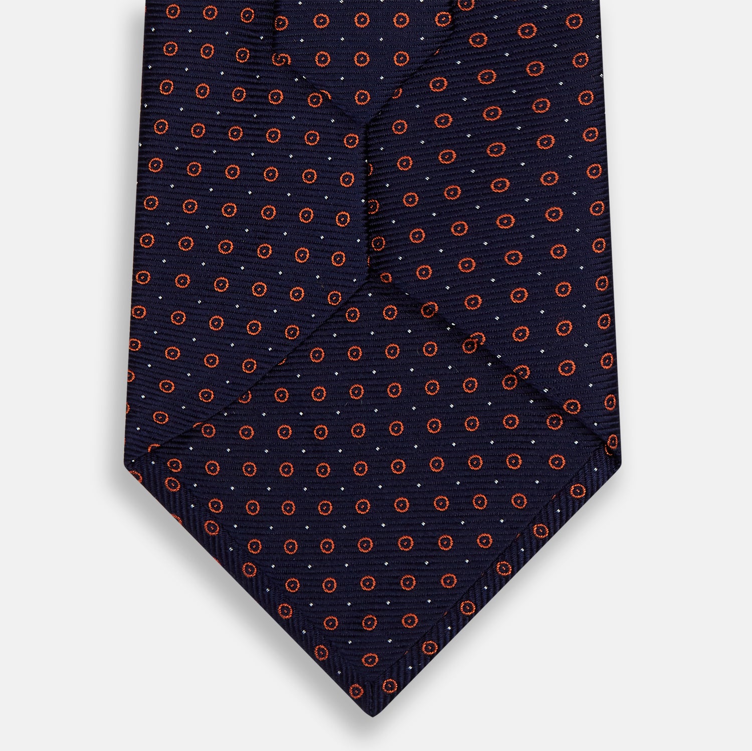 View 3 of product Navy and Orange Circle Silk Tie