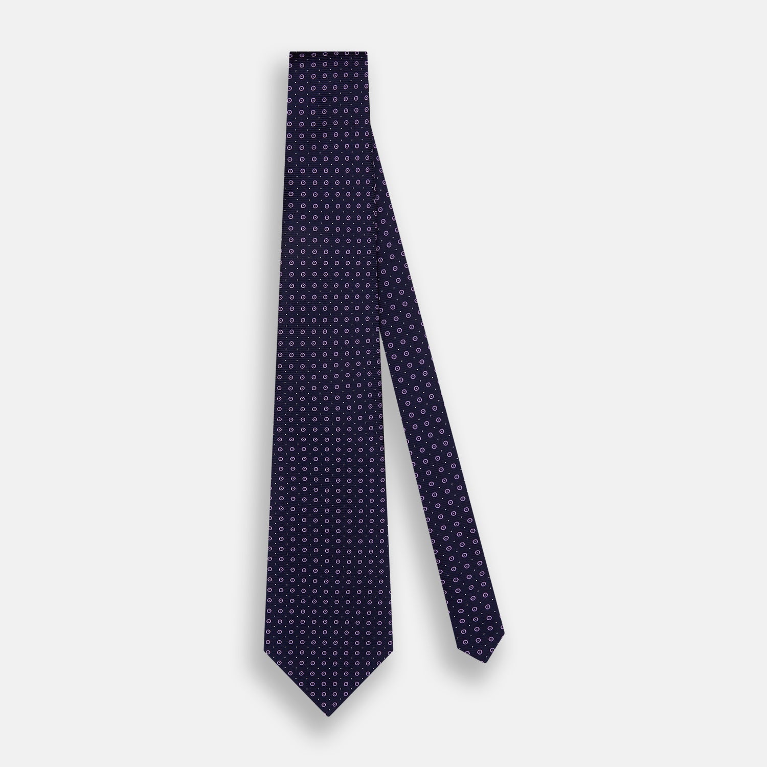 View 2 of product Navy and Lilac Circle Silk Tie