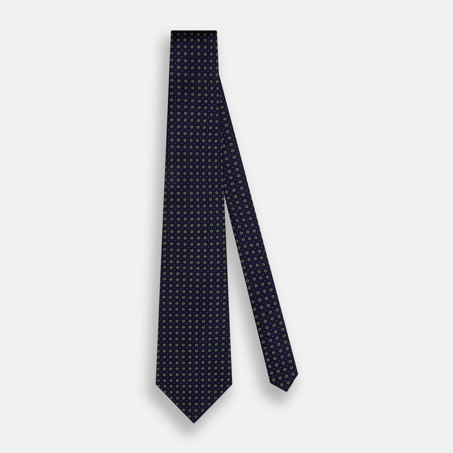View 2 of product Navy and Light Green Circle Silk Tie
