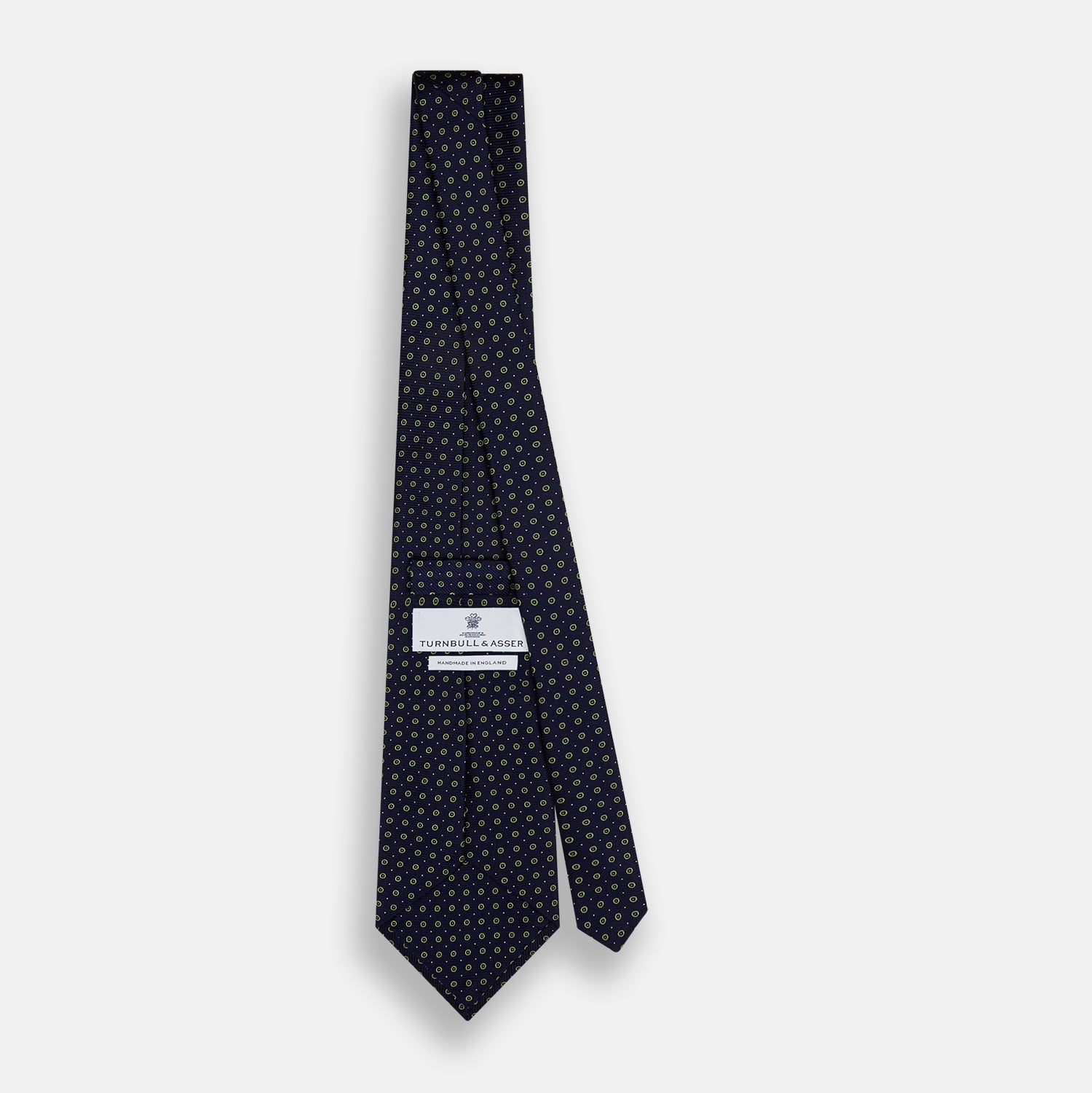 View 4 of product Navy and Light Green Circle Silk Tie