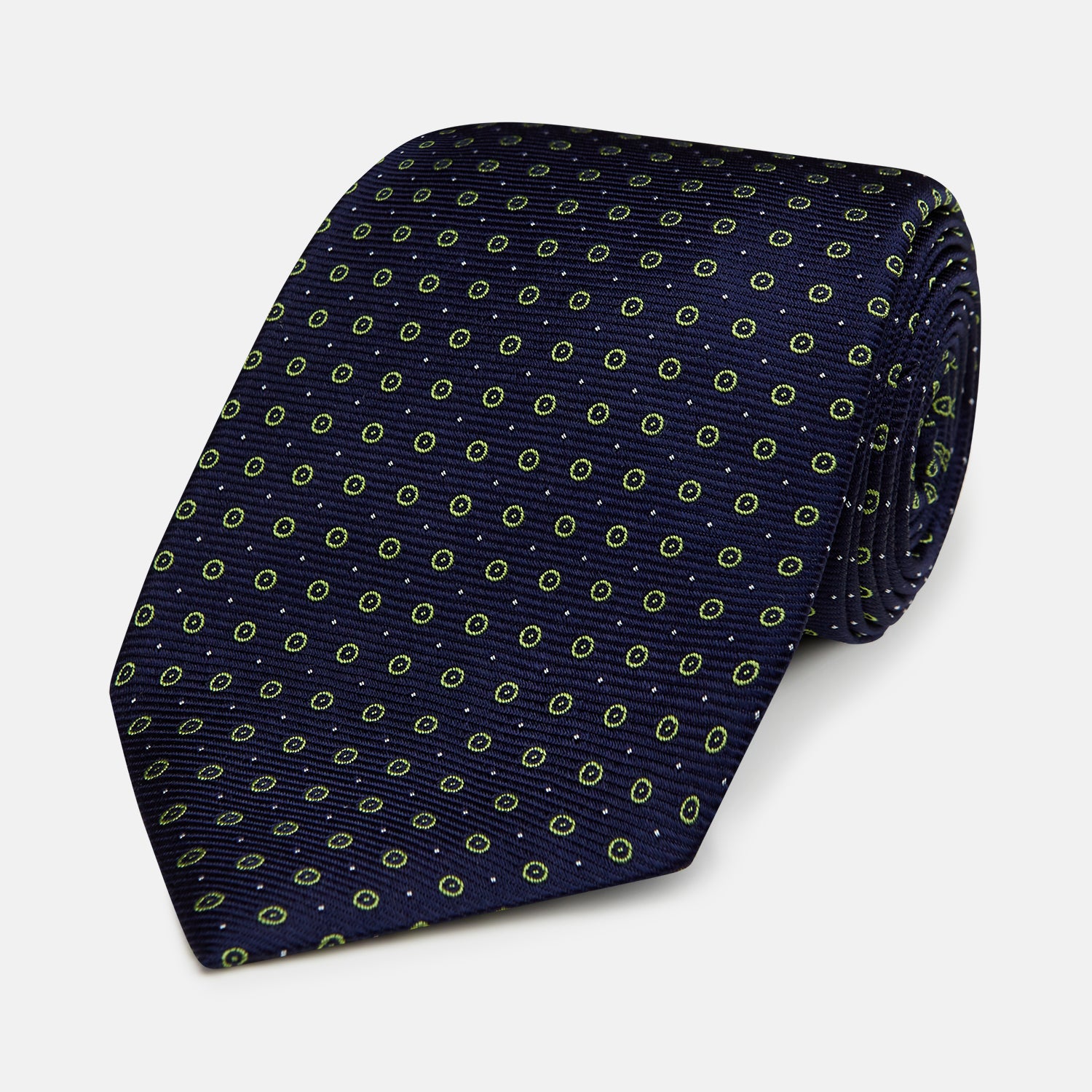 View 1 of product Navy and Light Green Circle Silk Tie
