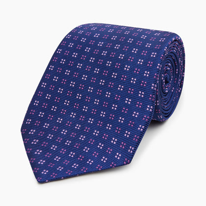 Blue and Pink Multi Dot Silk Tie Image 4
