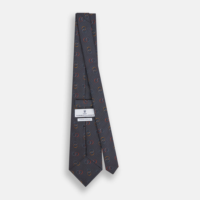 Navy Links Silk Tie Image 3