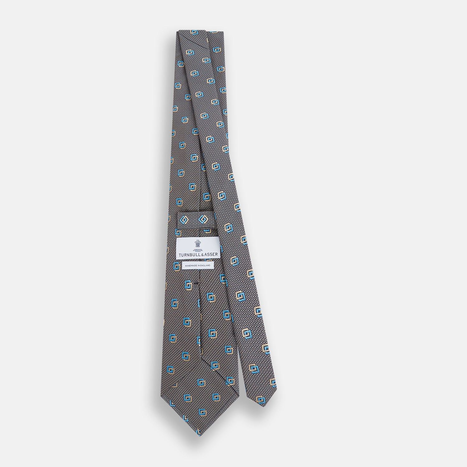 View 4 of product Blue and Gold Silk Tie