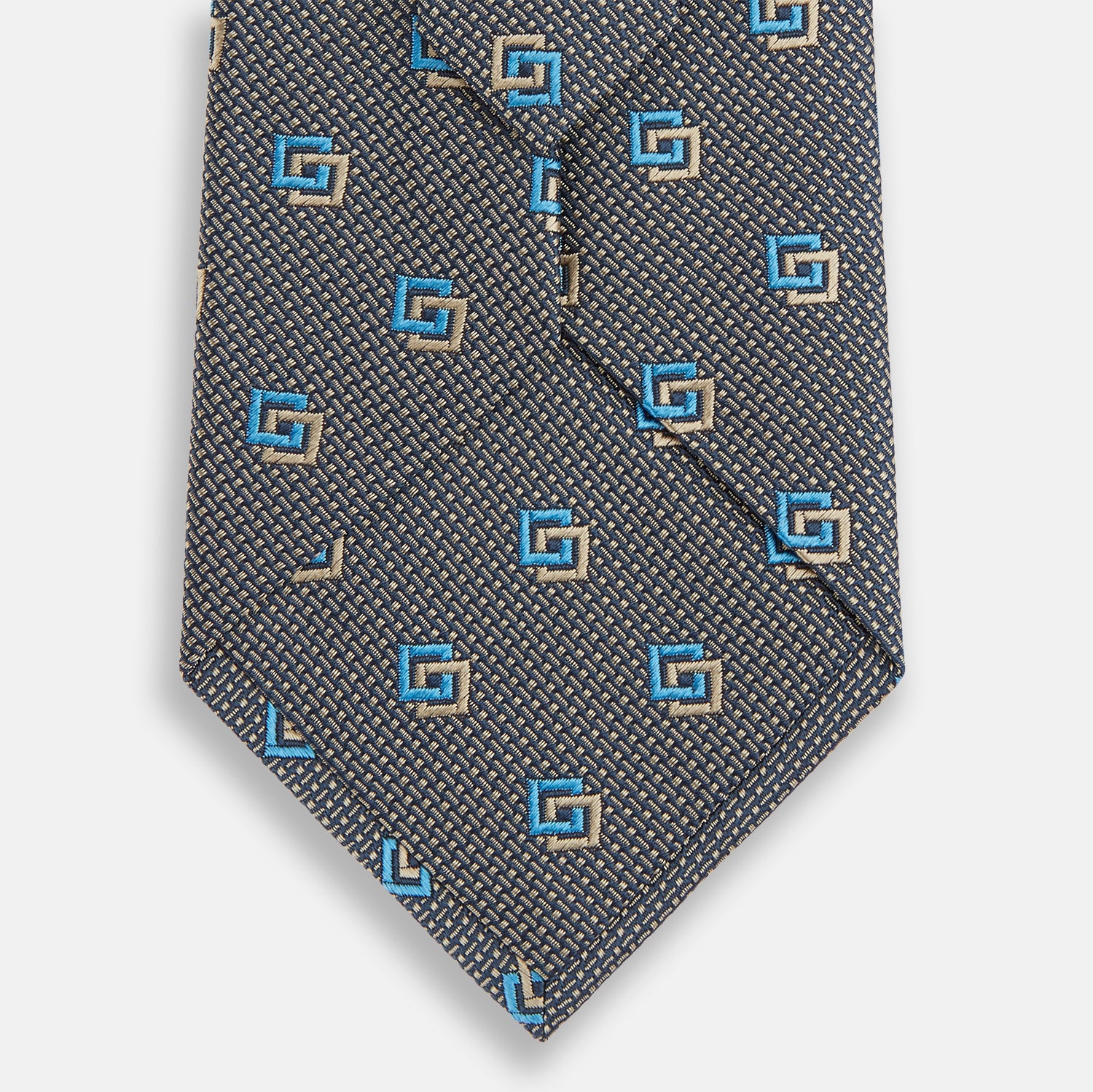 View 3 of product Blue and Gold Silk Tie