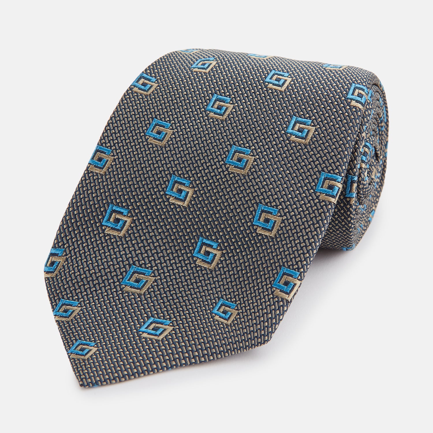 Blue and Gold Silk Tie – Turnbull & Asser