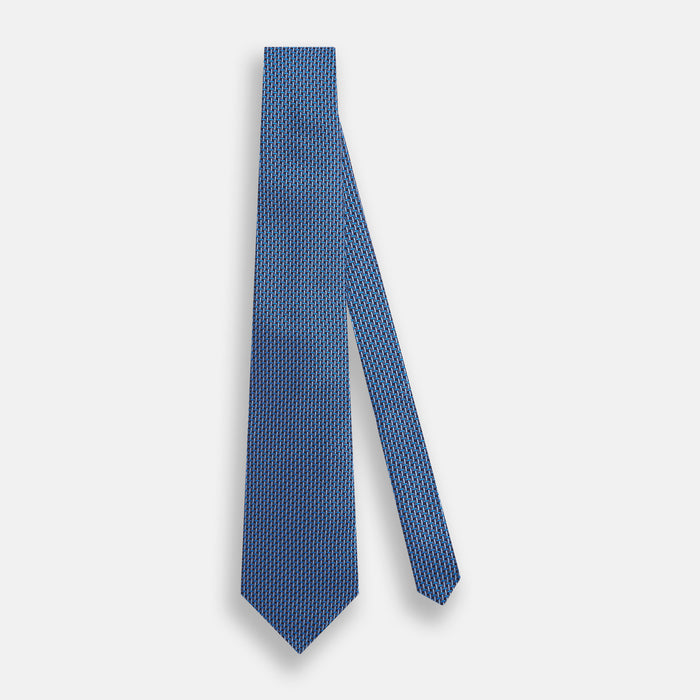 Blue Geometric Silk Tie Image 1
