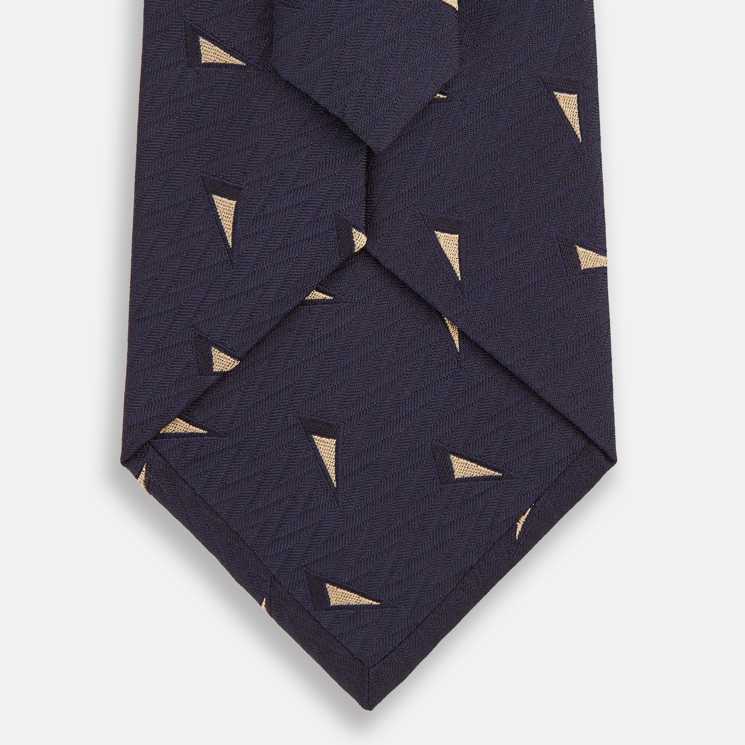 View 3 of product Navy Triangle Silk Tie