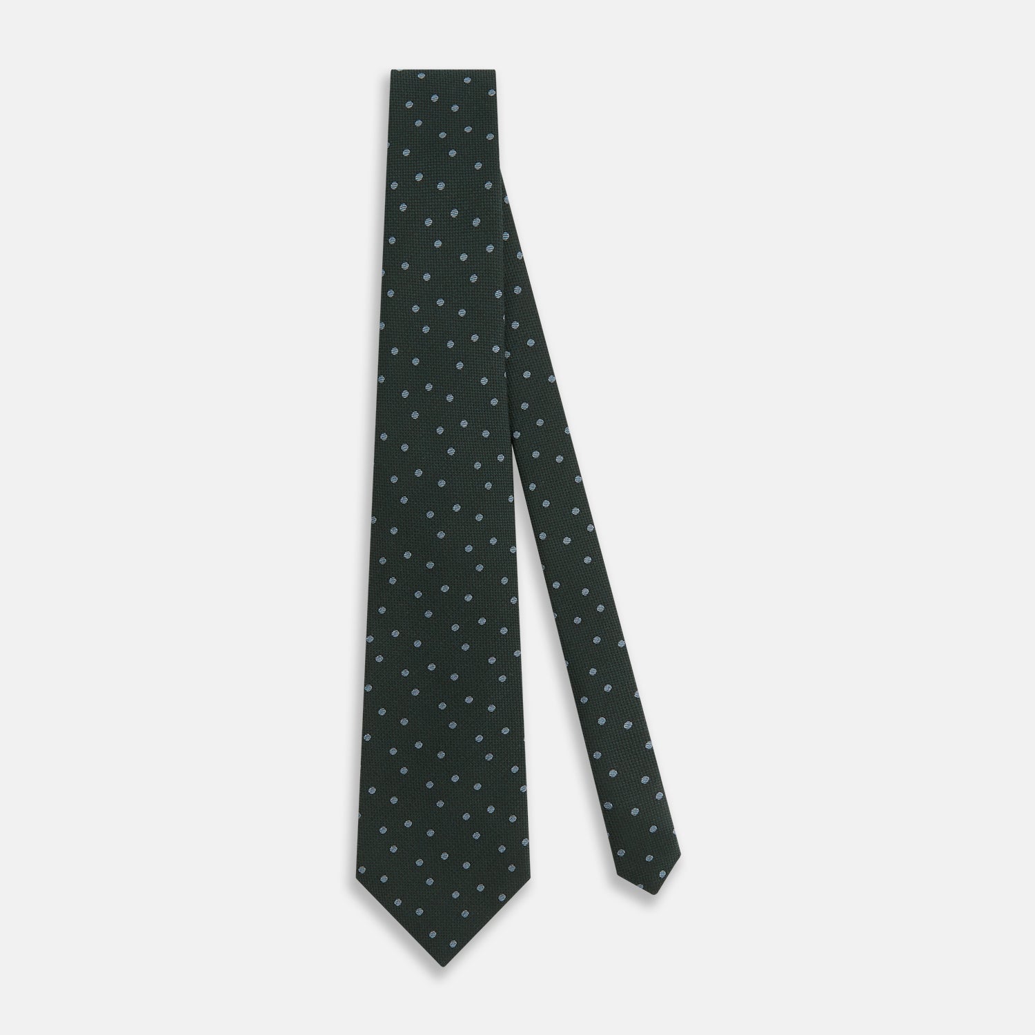 View 2 of product Pale Blue and Green Micro Dot Silk Blend Tie