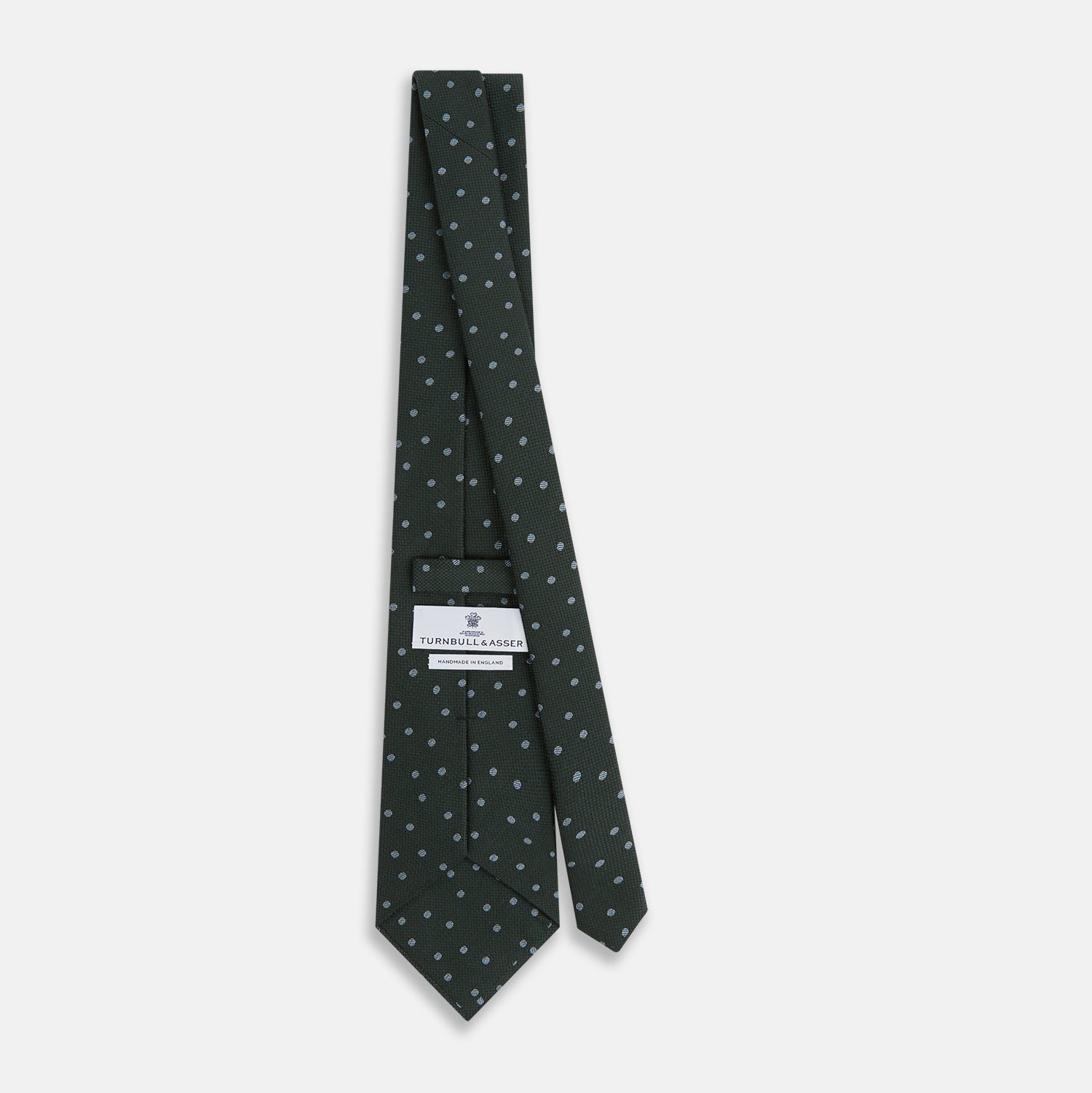 View 4 of product Pale Blue and Green Micro Dot Silk Blend Tie