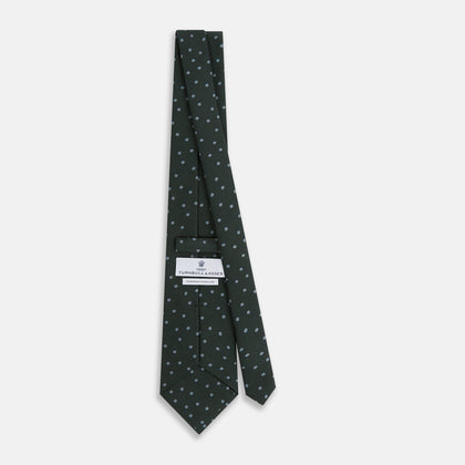 Pale Blue and Green Micro Dot Silk Blend Tie Image 3