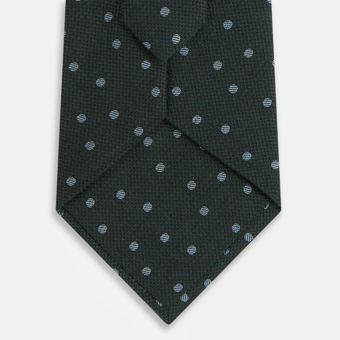 Pale Blue and Green Micro Dot Silk Blend Tie Image 2