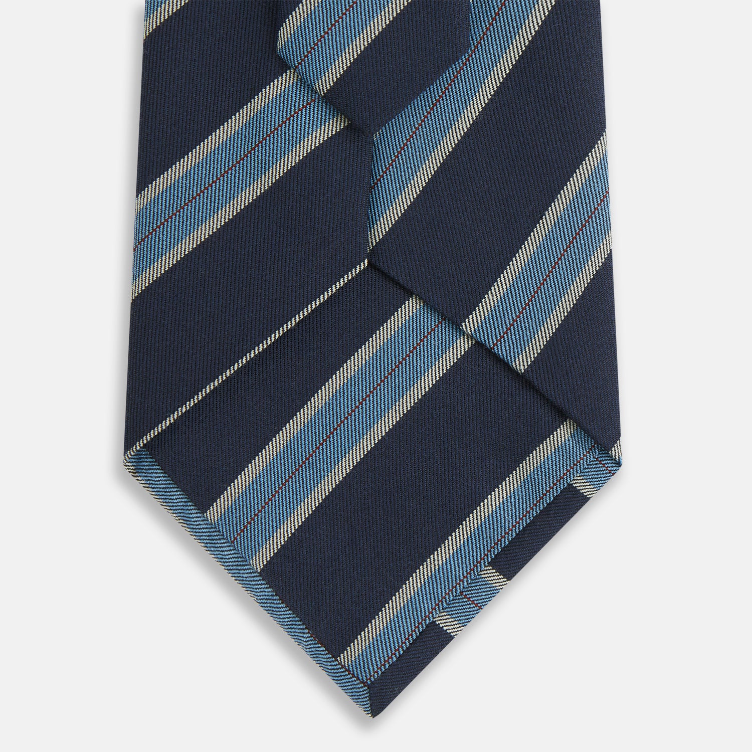View 3 of product Blue Multi Stripe Silk Blend Tie