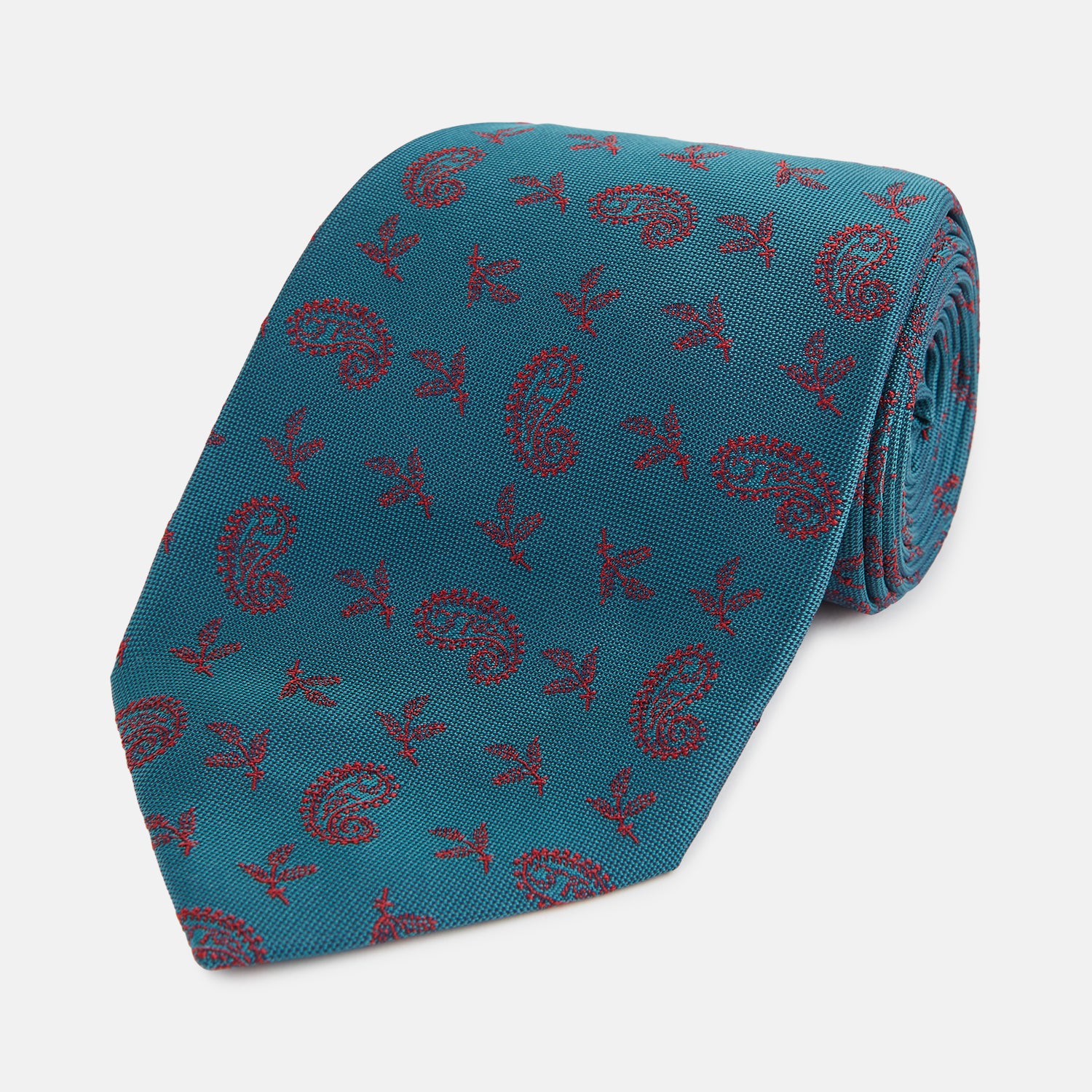 View 1 of product Teal Paisley Silk Tie
