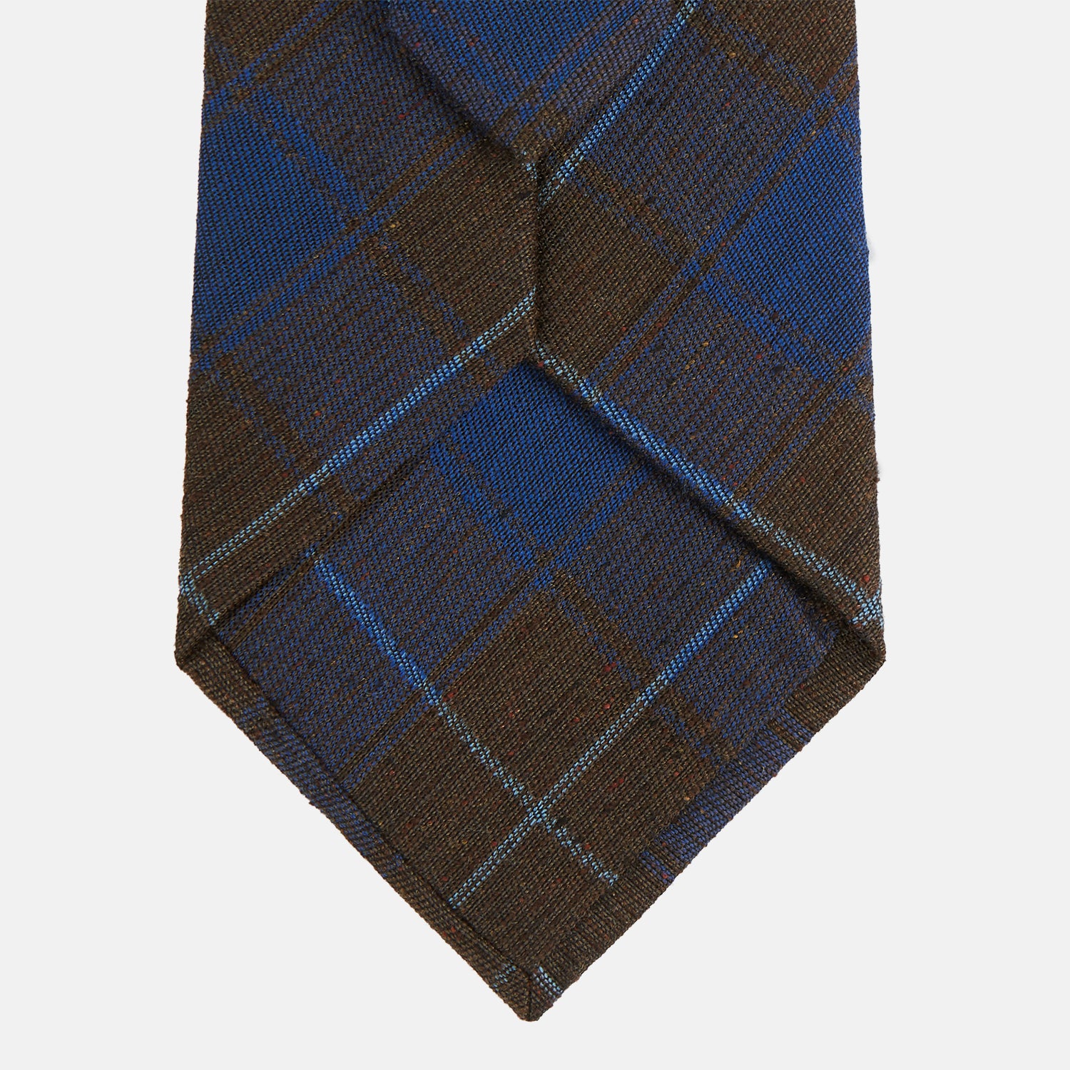 View 3 of product Blue and Brown Tartan Silk Blend Tie