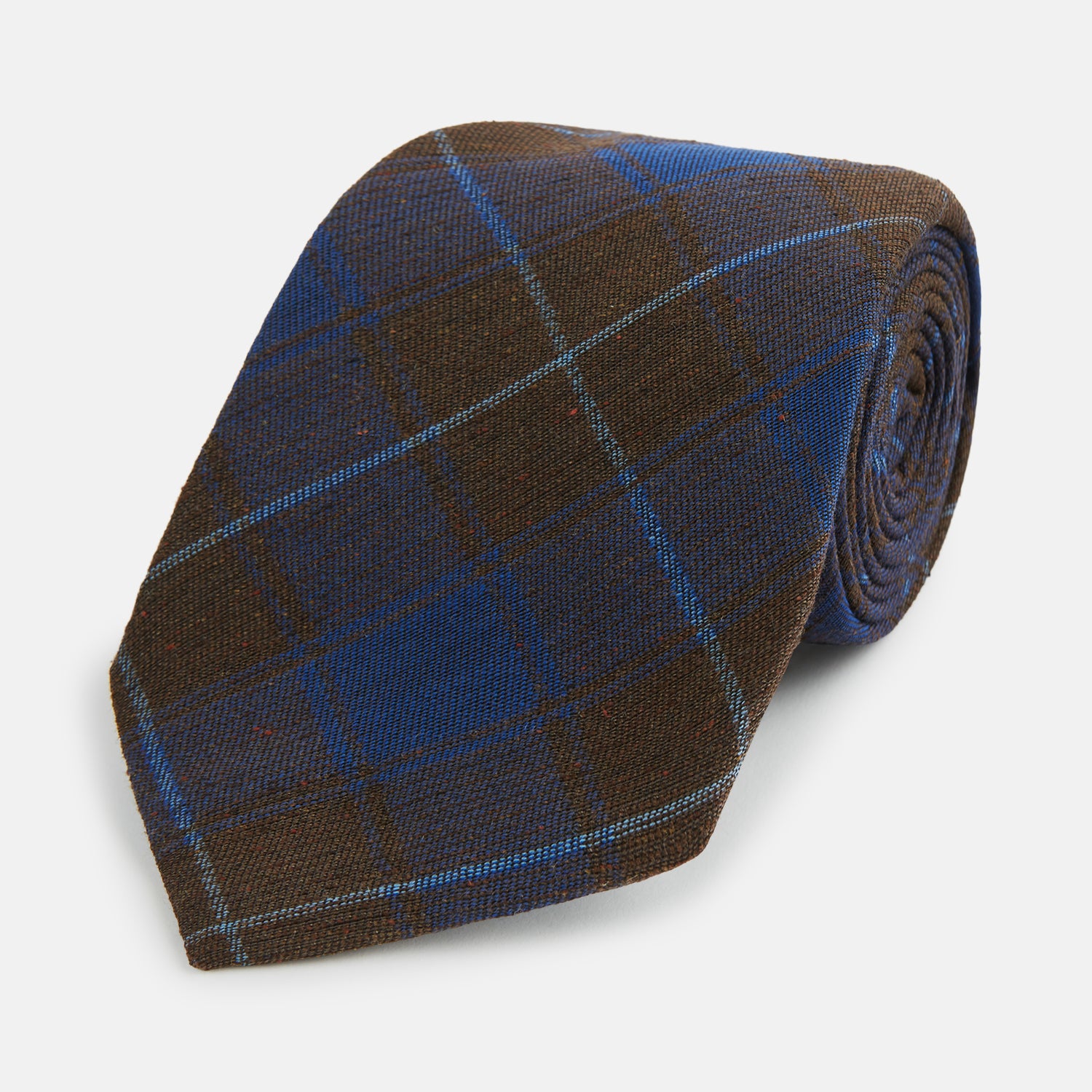 View 1 of product Blue and Brown Tartan Silk Blend Tie