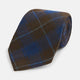 Blue and Brown Tartan Silk Blend Tie