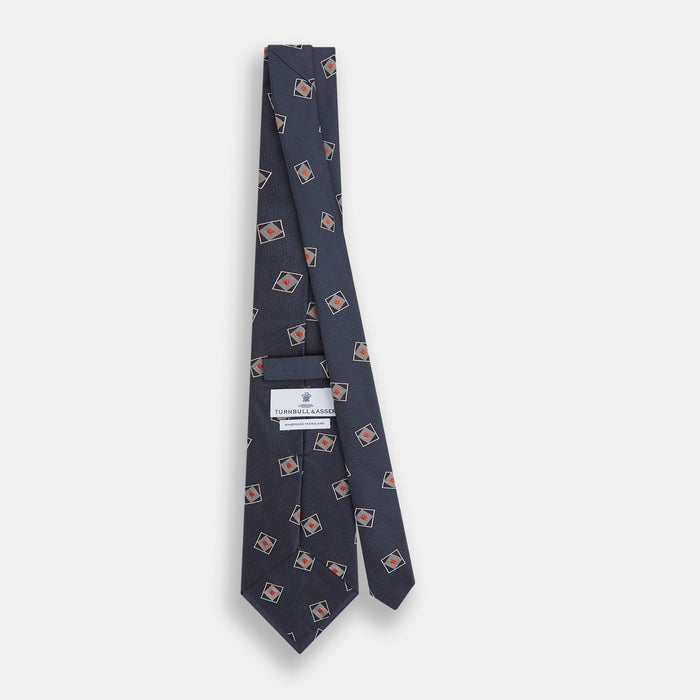 Grey Square Overlay Silk Tie Image 3