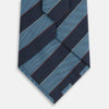 View 3 of product Blue Block Stripe Silk Blend Tie