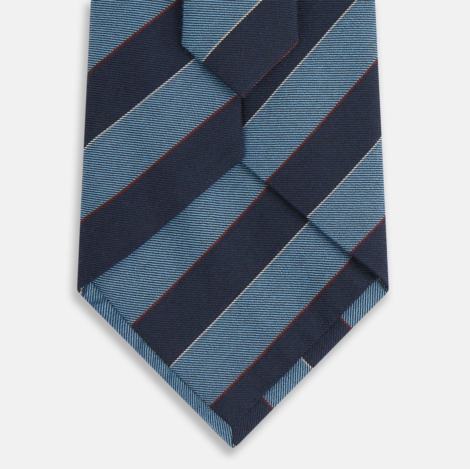 View 3 of product Blue Block Stripe Silk Blend Tie