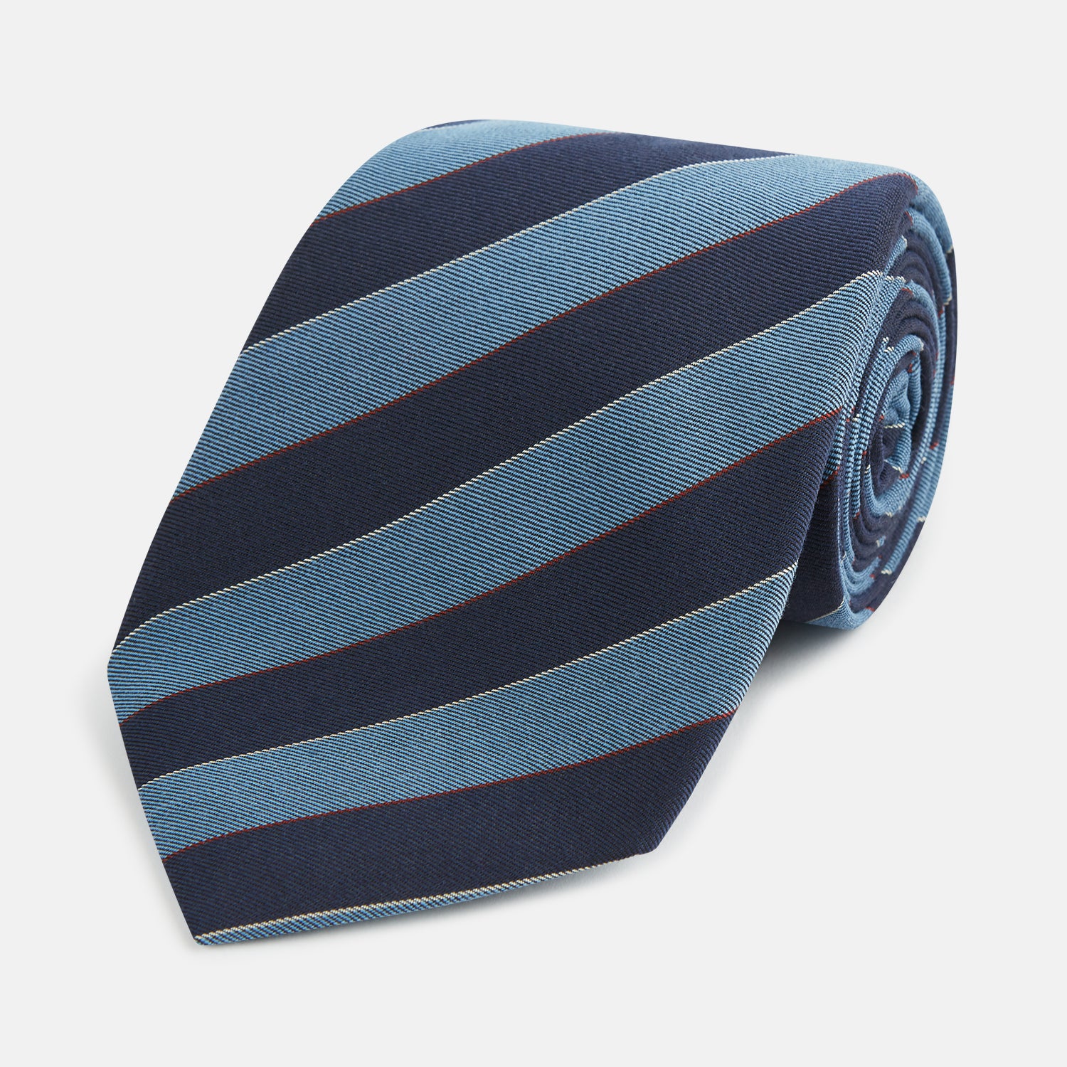 View 1 of product Blue Block Stripe Silk Blend Tie