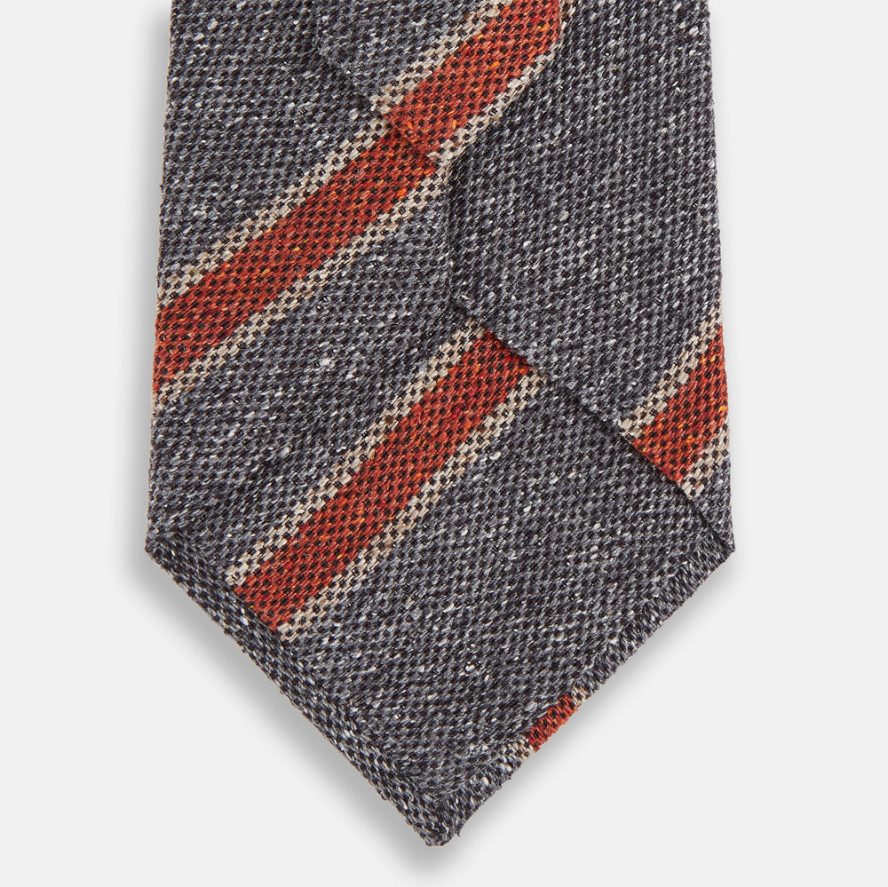 Red Block Stripe Silk Tie