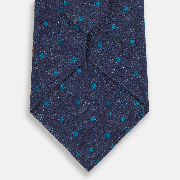 Navy Floret Silk Tie Image 2