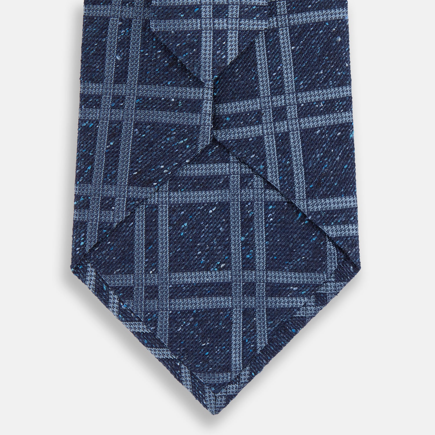 View 3 of product Navy Bold Double Check Silk Tie