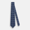 Navy Bold Double Check Silk Tie