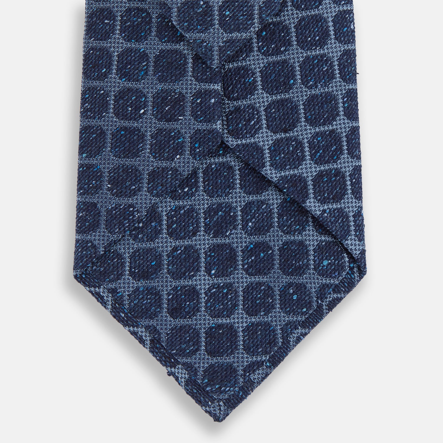 View 3 of product Navy Grid Silk Tie