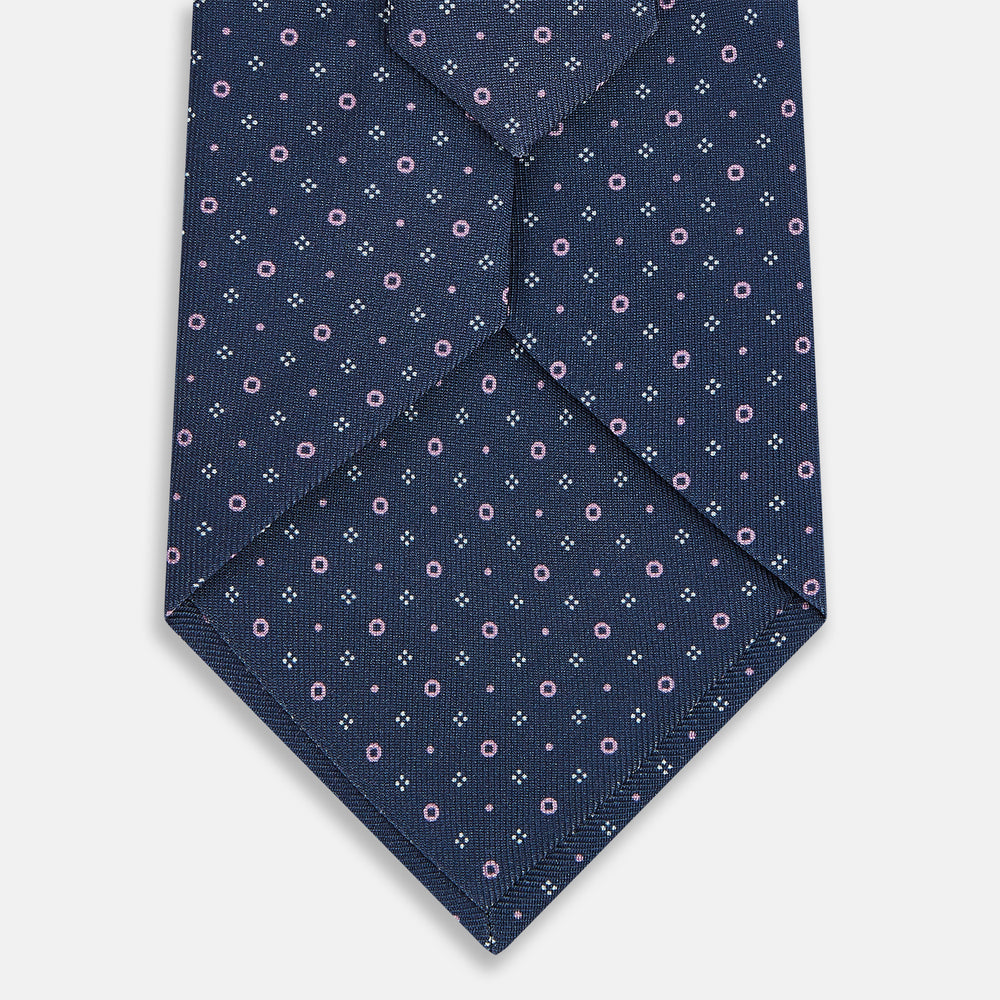 Azzurro Geometric Pin-Dot Silk Tie OS