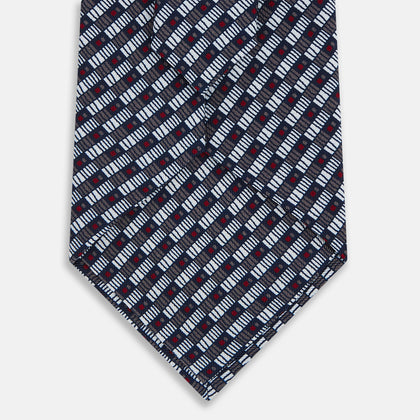 Ash Hatched Mosaic Silk Tie Image 2