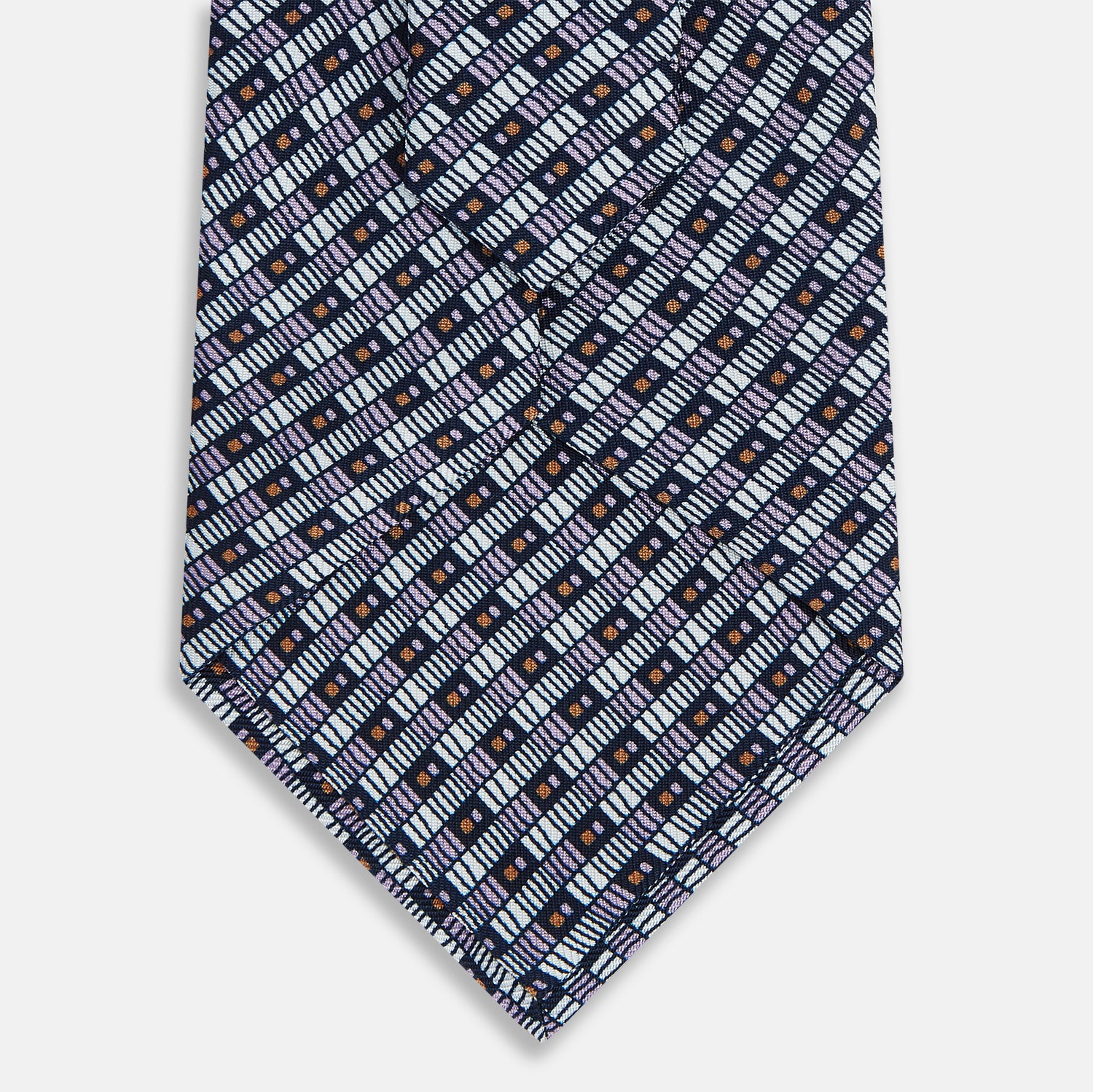 View 3 of product Lilac Hatched-Rectangle Neats Silk Tie OS