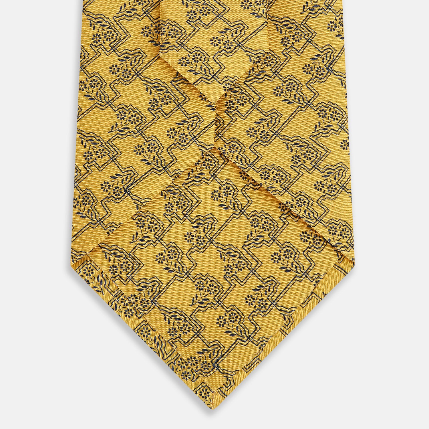 View 3 of product TIES 9.5CM FLORAL JIGSAW PRINTED SILK BANANA OS