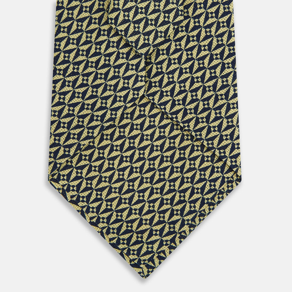 Yellow Pattern Tie Yellow Geometric Pinwheel Printed Silk Tie – Turnbull & Asser US