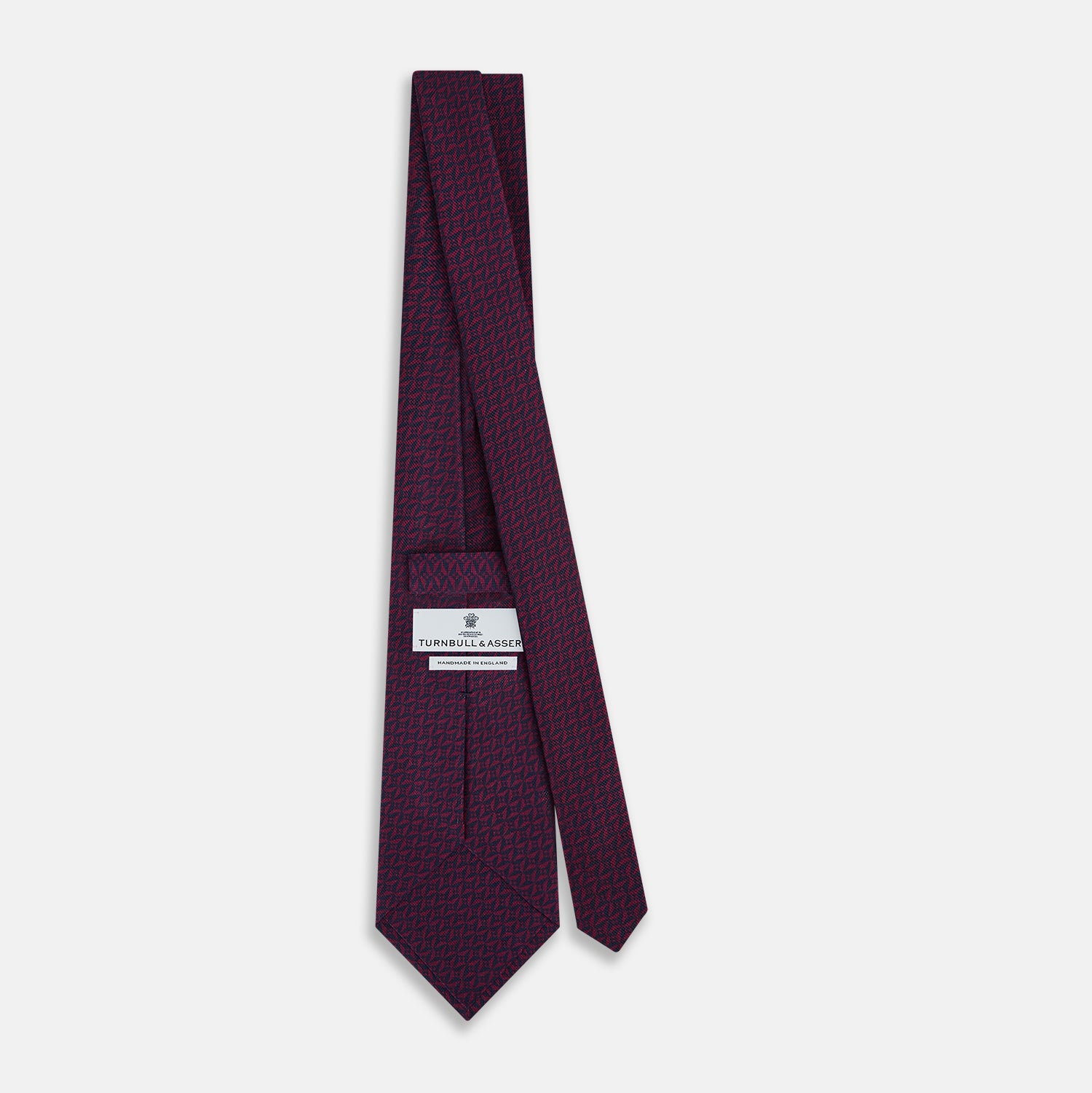 View 4 of product TIES 9.5CM LOZENGE PATTERNED PRINTED SILK BURGUNDY OS