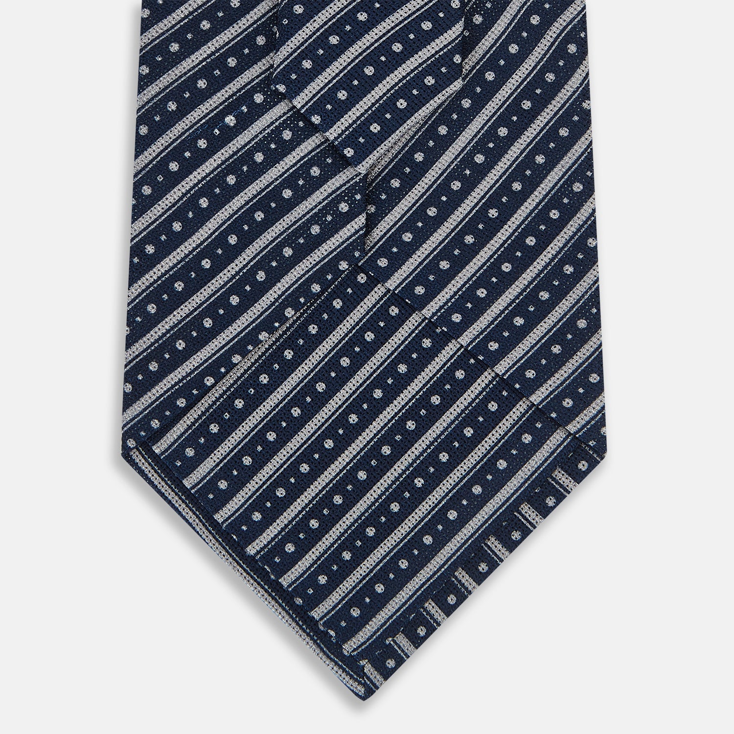 View 3 of product Ash Beaded Ticking Stripe Printed Silk Tie OS