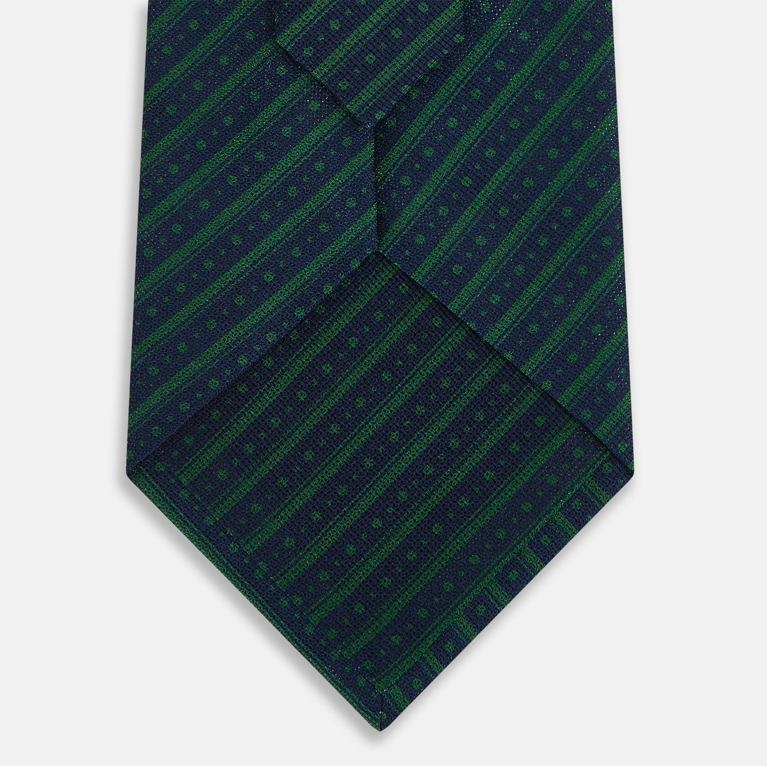 View 3 of product Forest Green Beaded Ticking Stripe Silk Tie