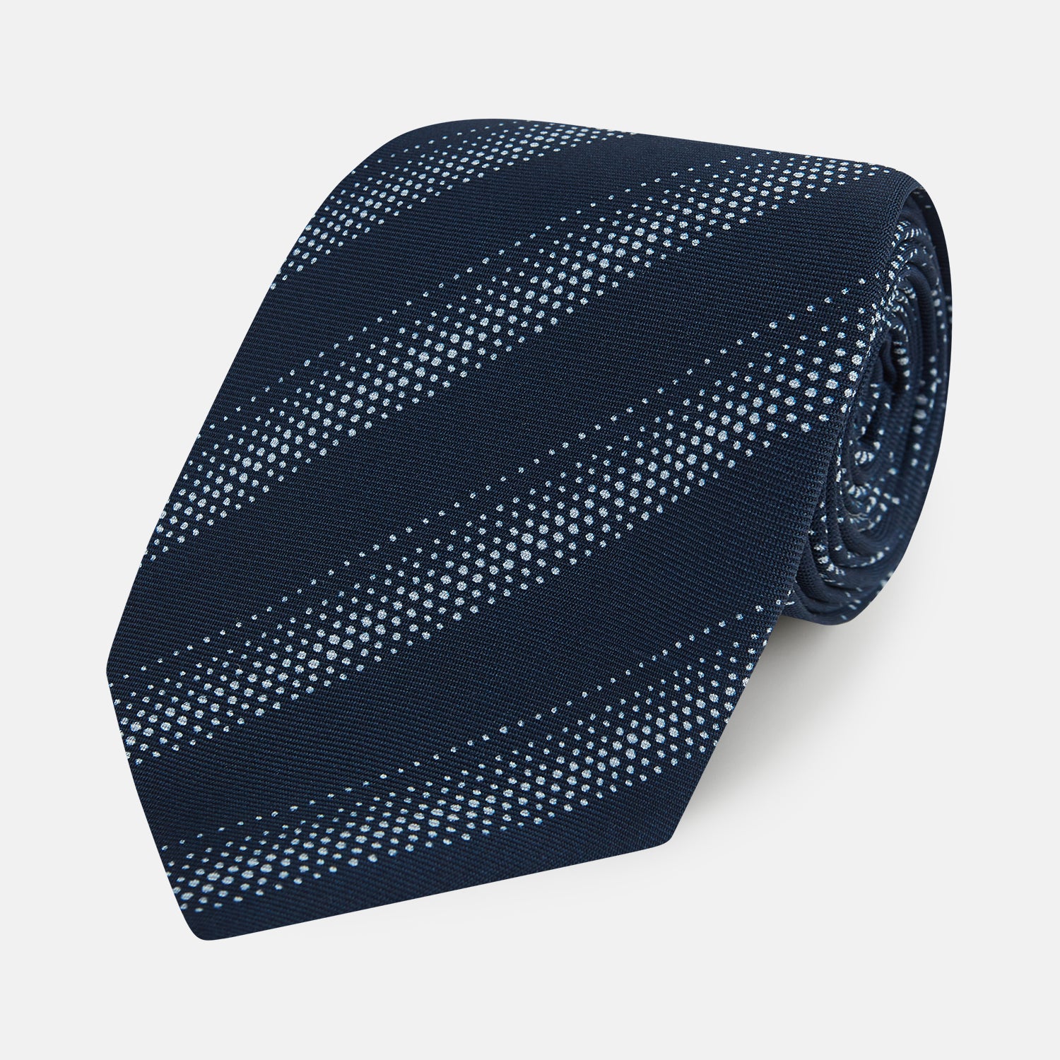 View 1 of product TIES 9.5CM DOT STRIPE PRINTED SILK NAVY OS