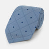 View 1 of product White and Navy Concentric Diamond Printed Silk Tie OS